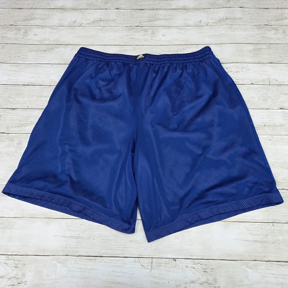 Adidas Basketball‎ Mesh Shorts Mens 2XL Royal Blue S92097 Striped Athletic Gym